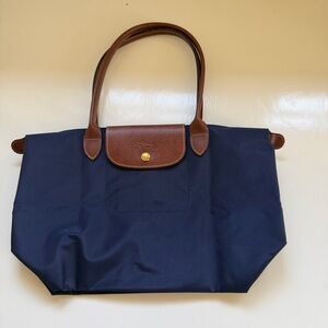 Longchamp Navy Medium Le Pliage Nylon Shoulder Tote Shoulder Bag Travel Classic
